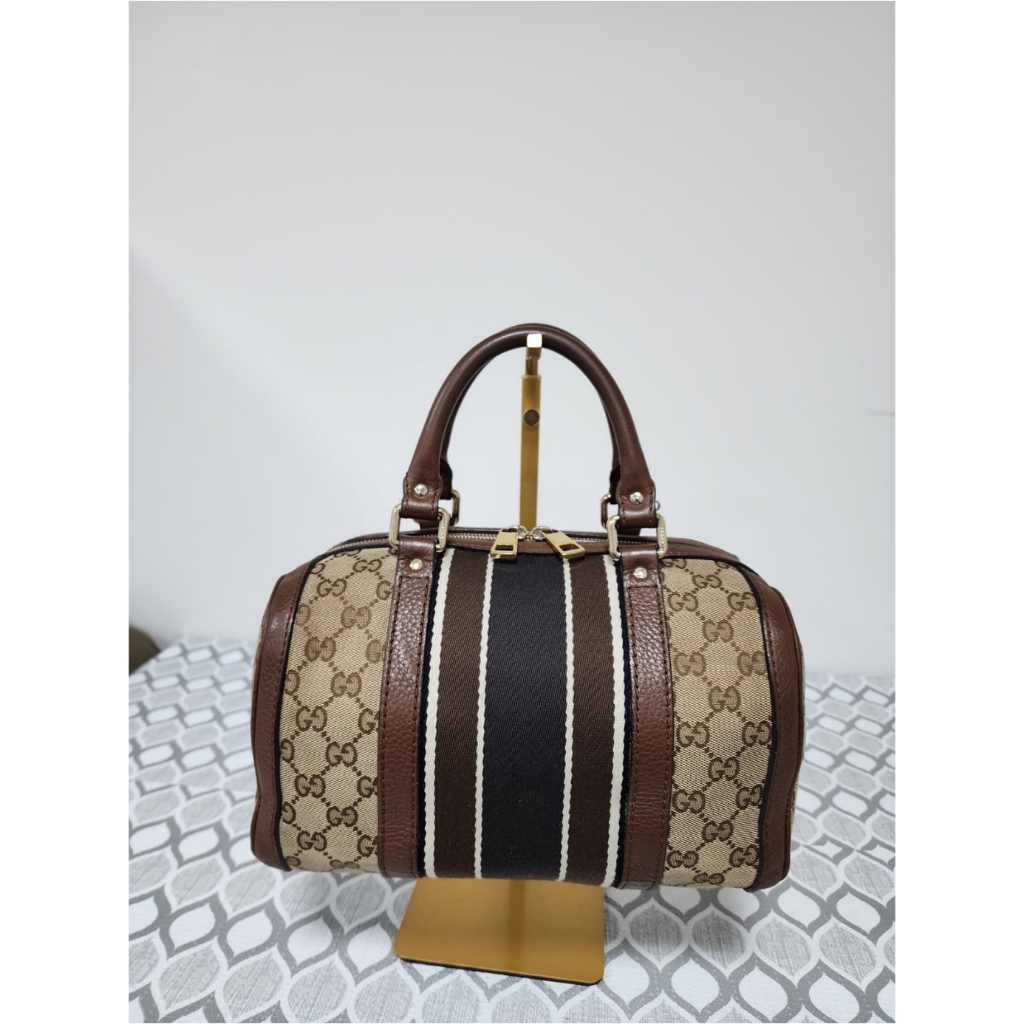 Gucci Gg Canvas Top Handle Bag Brown/Beige